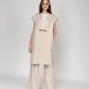 Long linen vest blazer